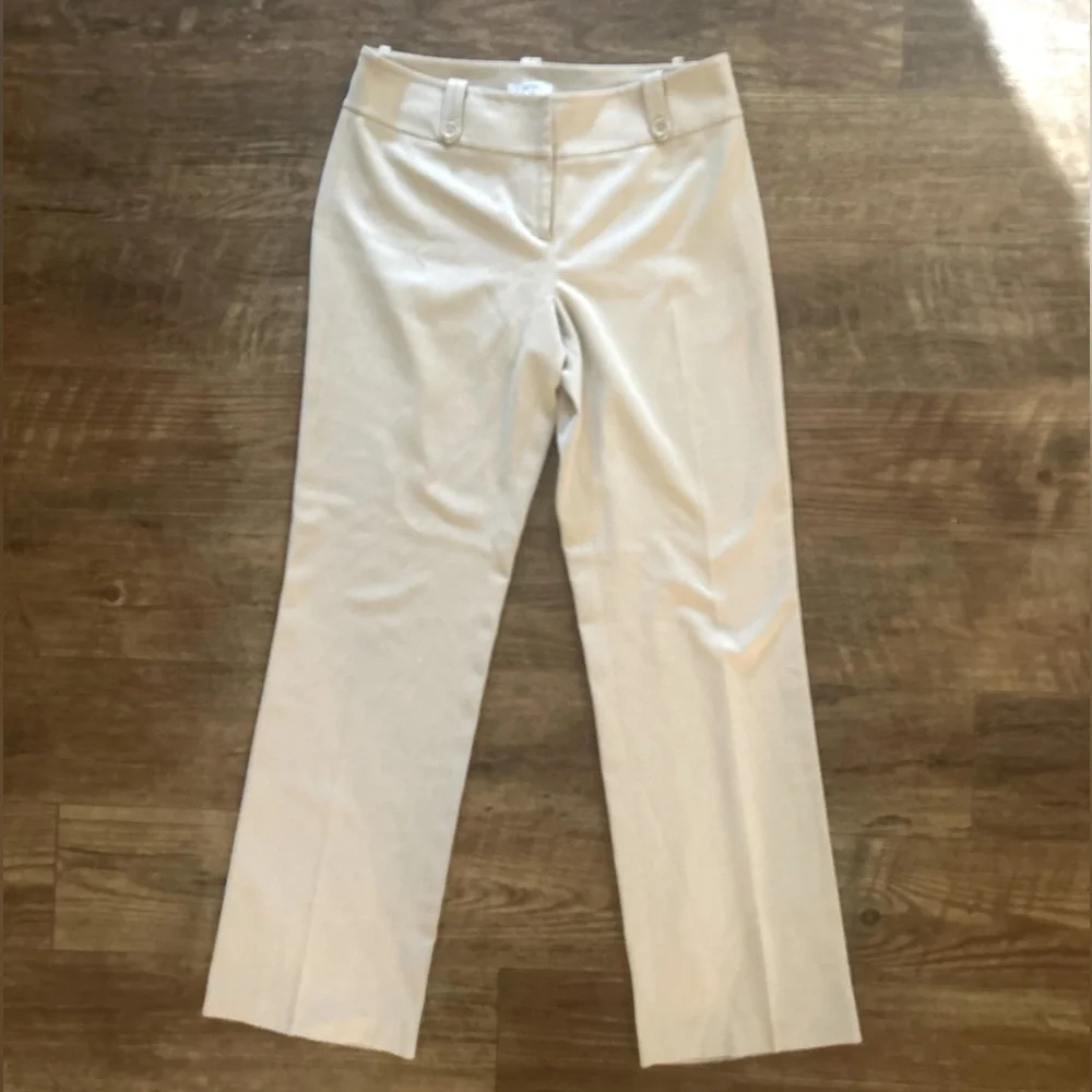 Women’s Ann Taylor LOFT khaki rayon spandex stretch dress pants size 4 wide leg - Picture 4 of 7